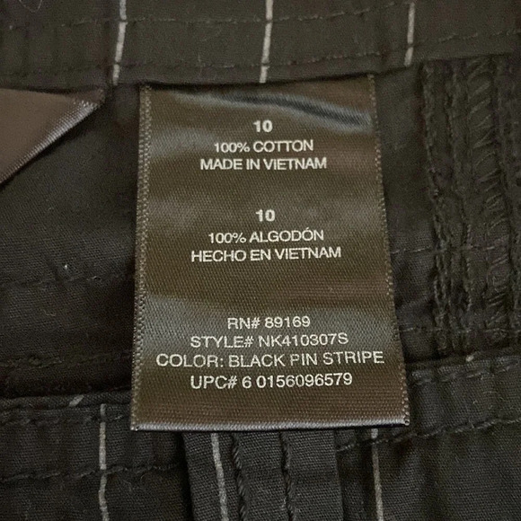 Norma Kamali 100% Cotton Black Pinstripe Cargo Pants with Drawstring Legs - 10 - Picture 5 of 6